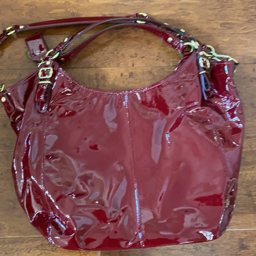 Coach Madison Burgundy Patent Leather Satchel - Picture 7 of 15